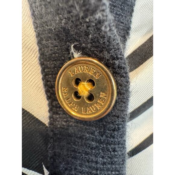 Lauren Ralph Lauren Cardigan Silk/Cashmere Floral Button Up Black Size P/M - Picture 5 of 5